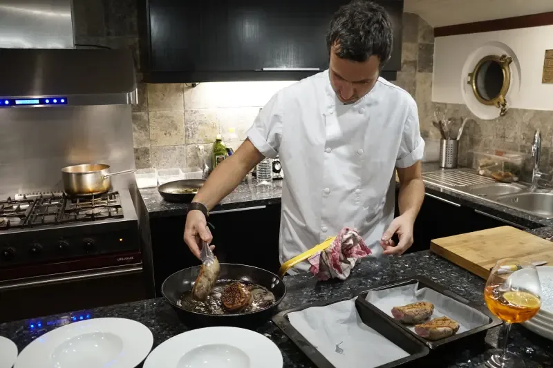 The chef in the galley