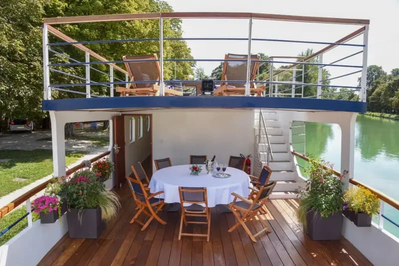 Dining on the aft deck
