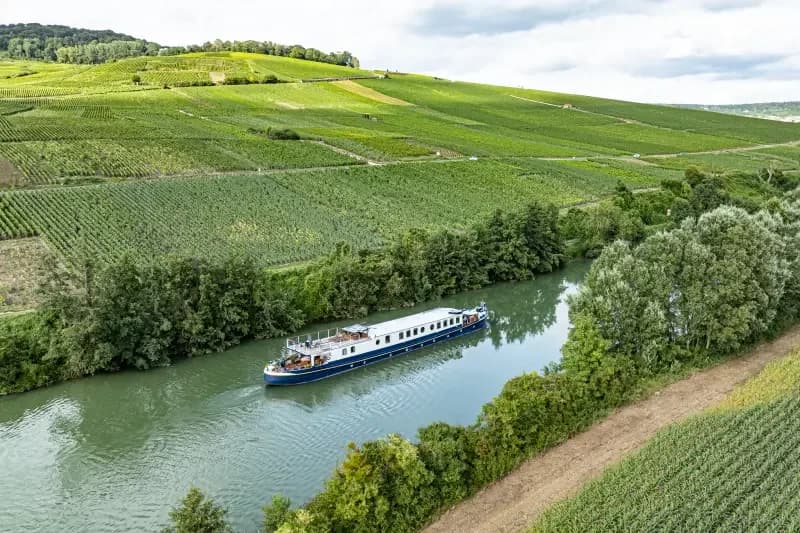 Kir Royale passing Champagne vineyards