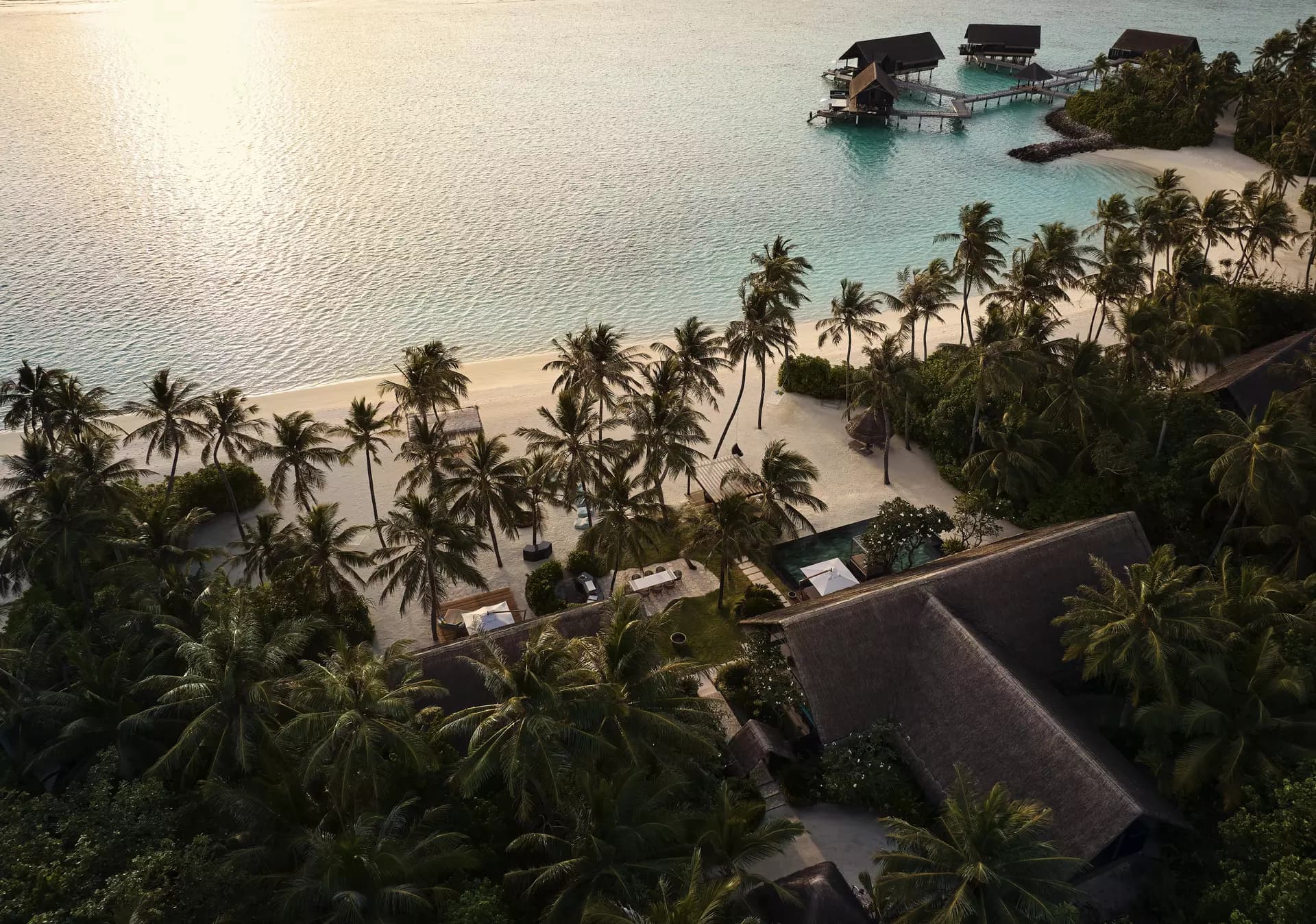 An aerial view of One&Only Reethi Rah in the Maldives