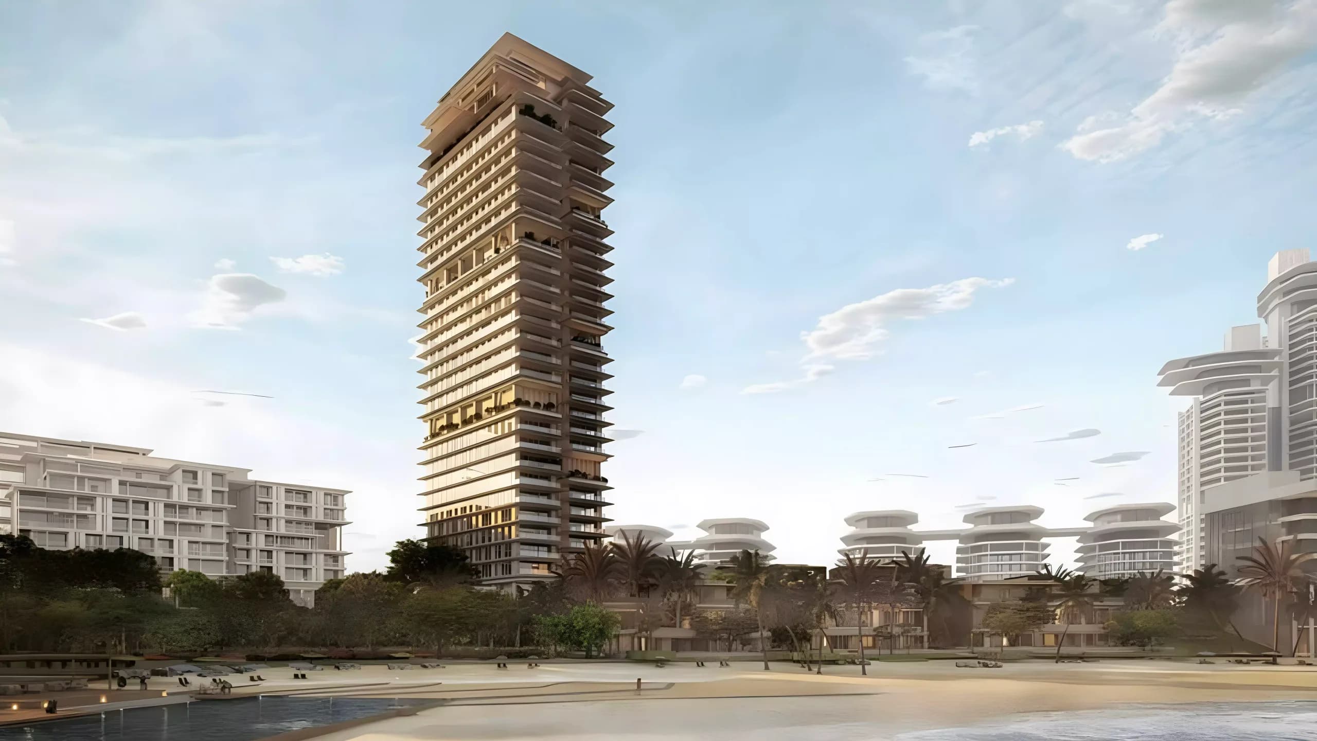Rosewood Residences Dubai on the Jumeirah beachfront, rendered.