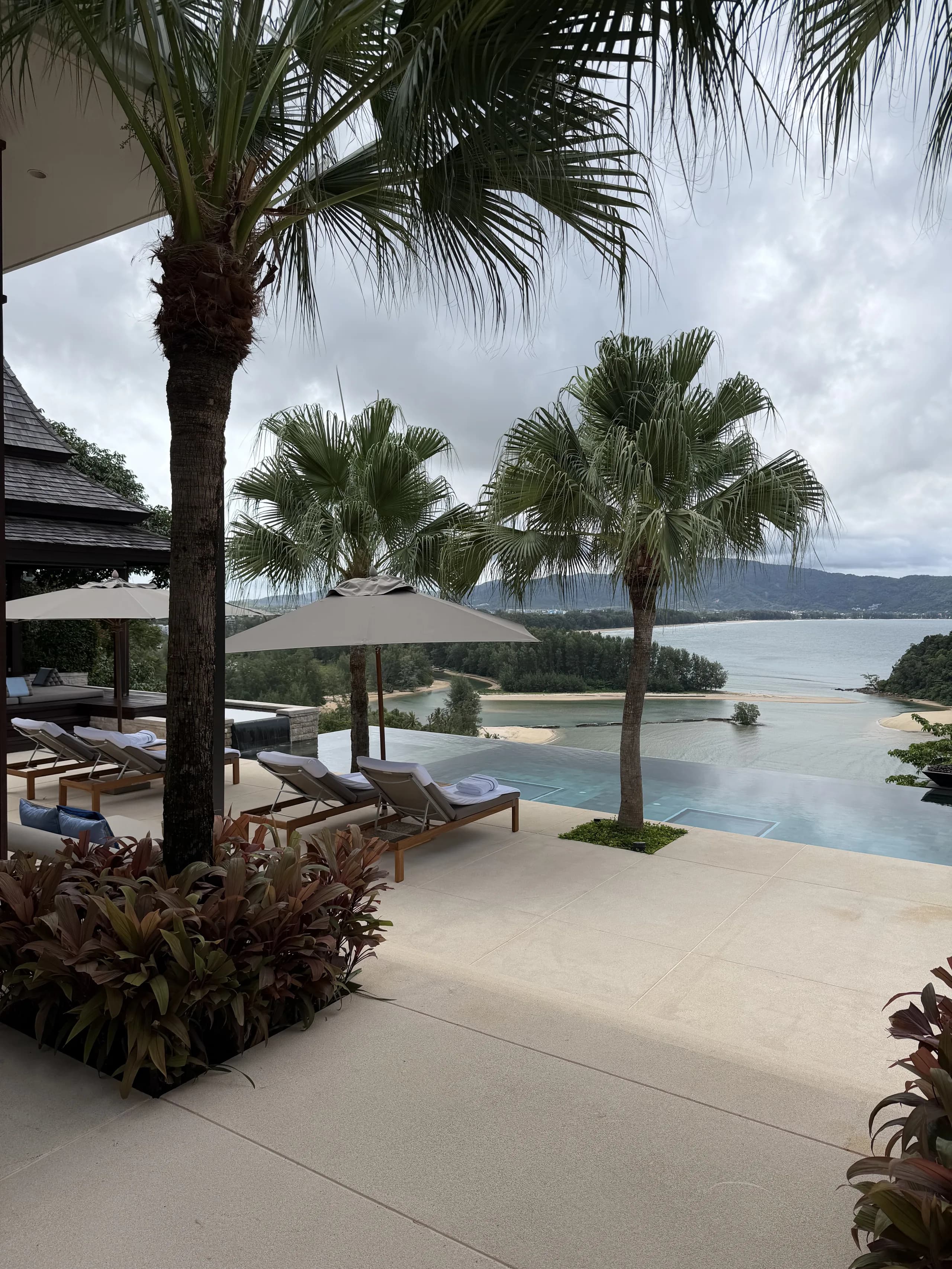 Infinity pool terrace of a Layan Residence by Anantara overlooking Layan Bay and the Andaman Sea