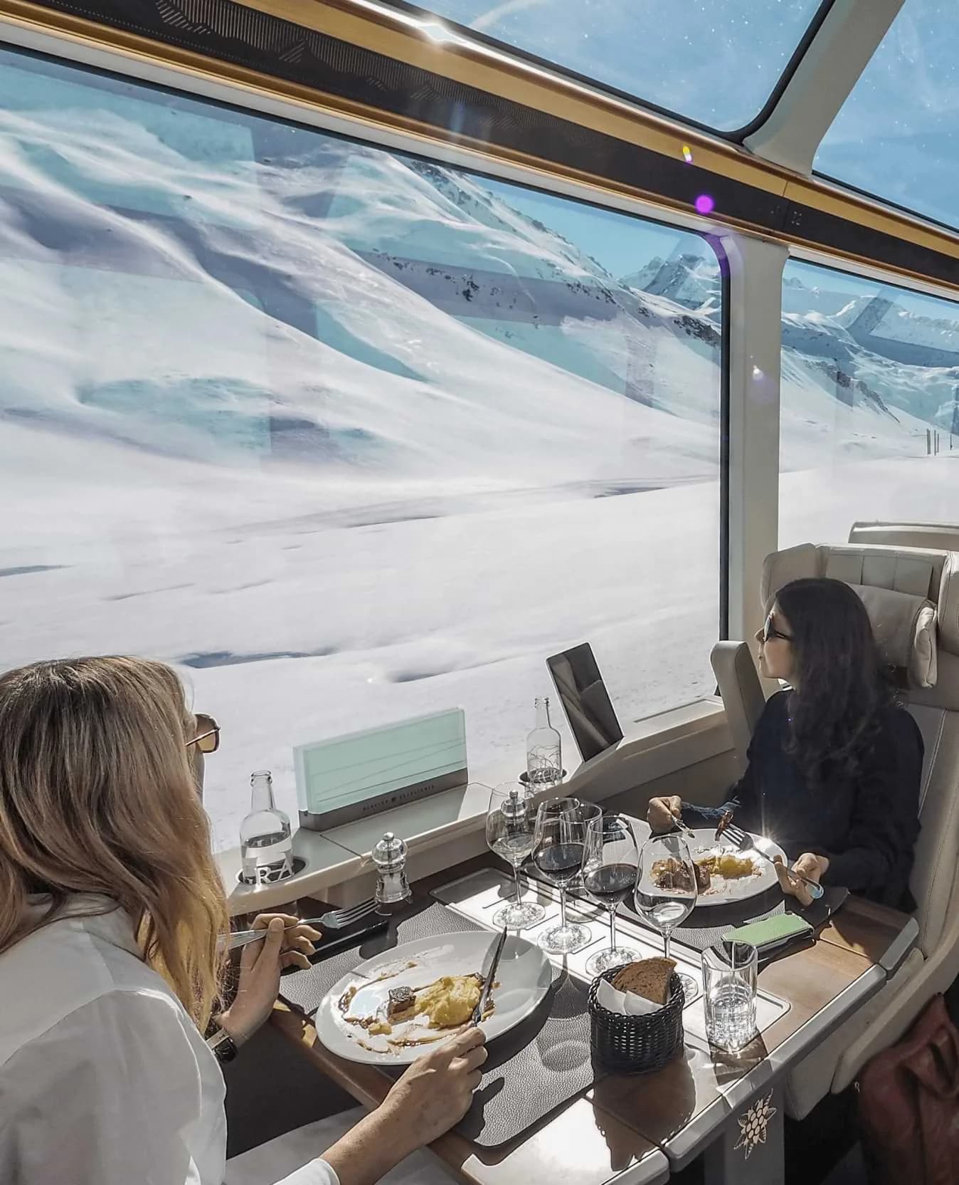 Snowfields through the panoramic windows