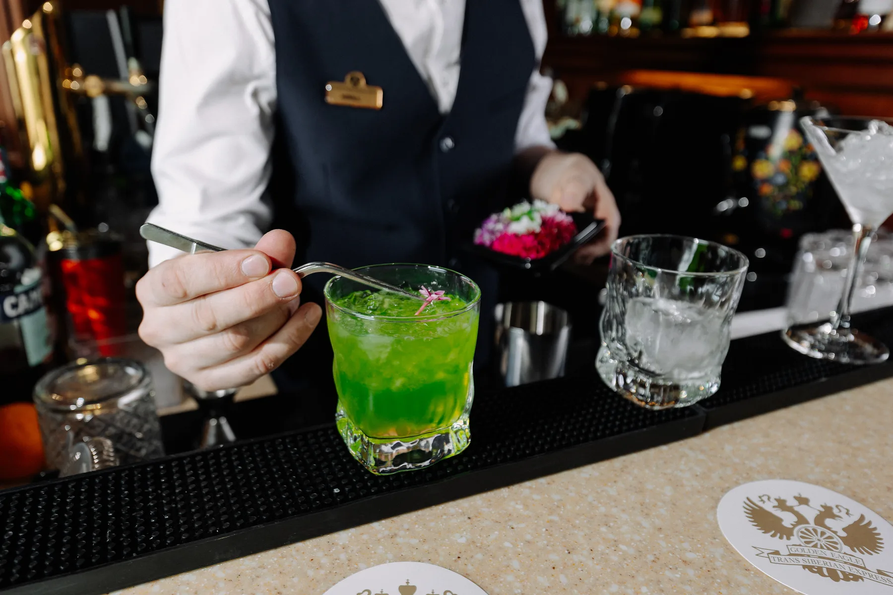 Cocktails at the bar