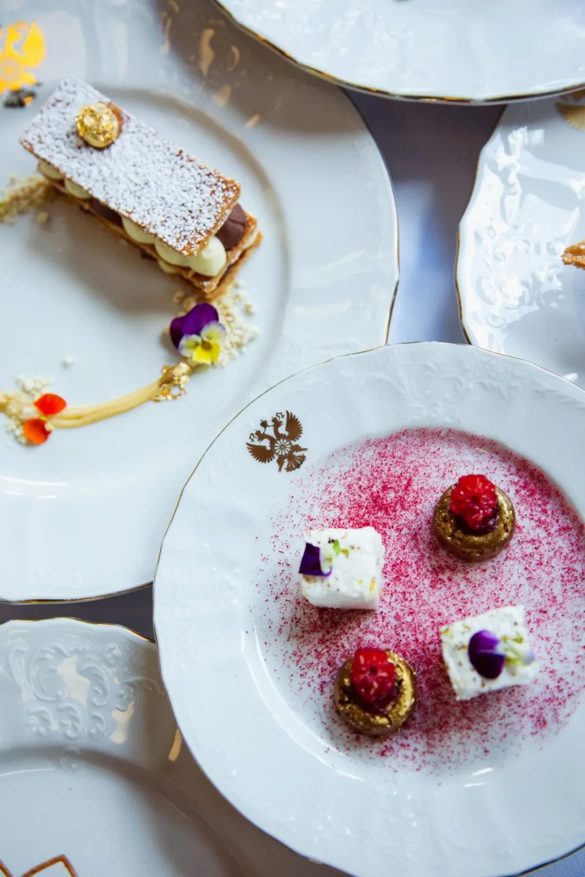 Dessert in the restaurant car
