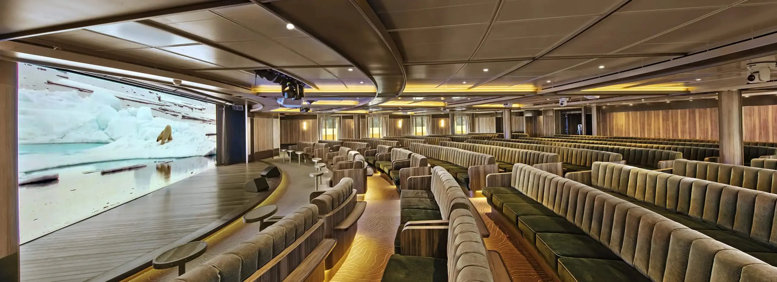 The theatre aboard a Seabourn expedition ship during a wildlife briefing