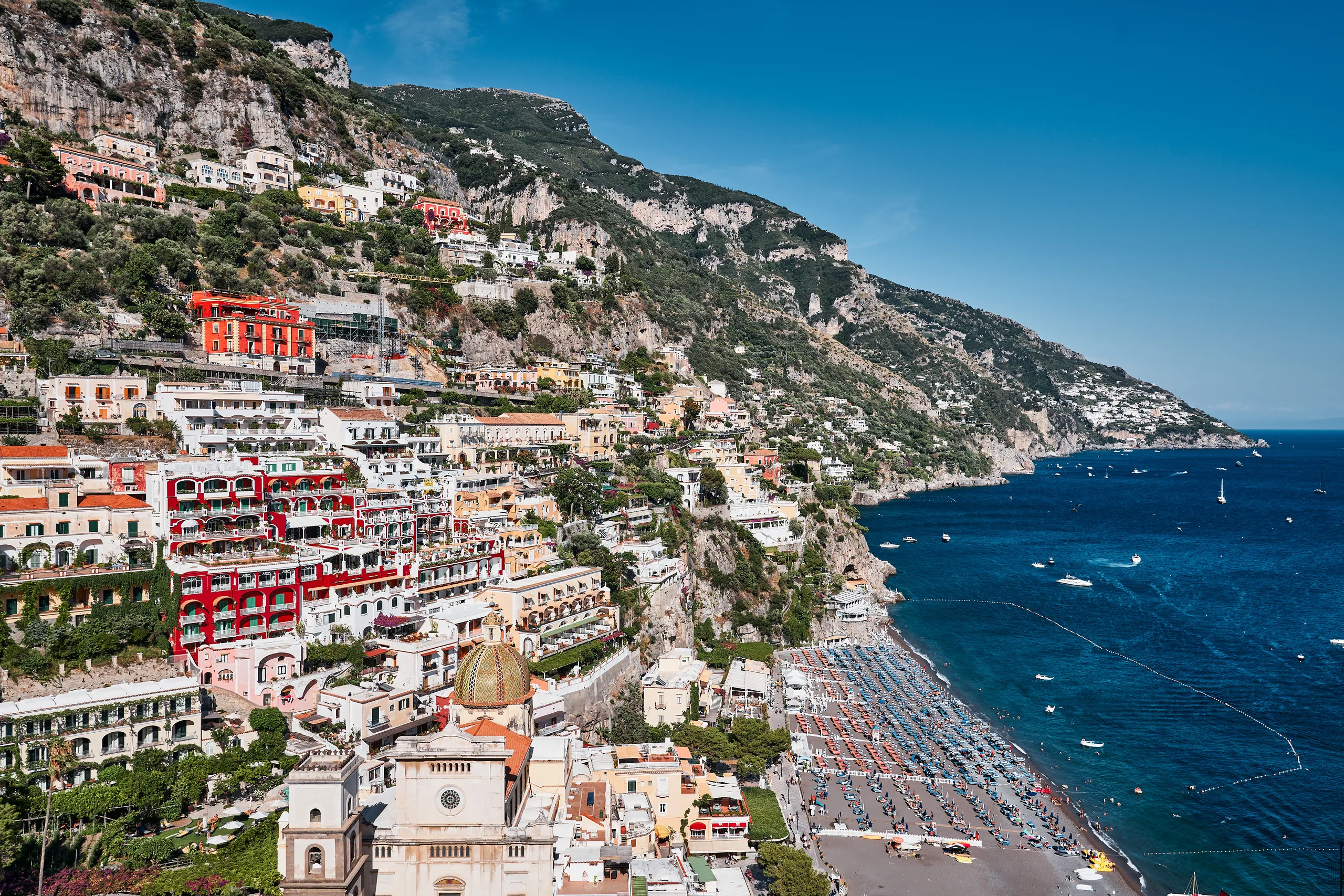 Positano tumbling down to the sea on the Amalfi Coast