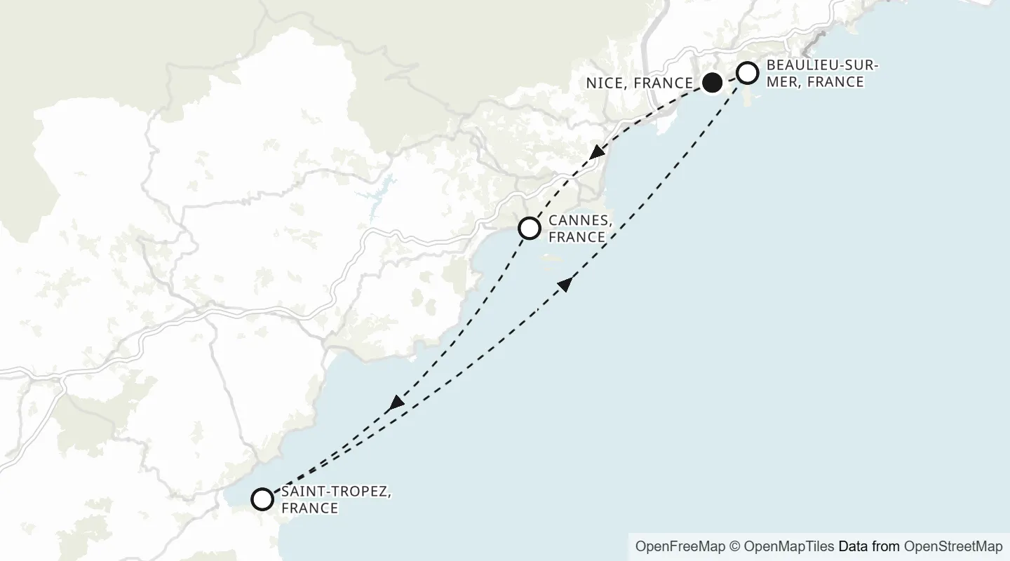 Route map: Nice roundtrip