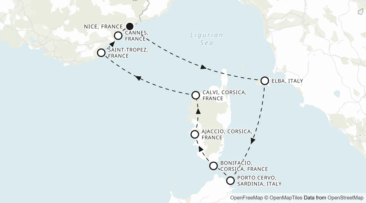 Route map: Nice roundtrip