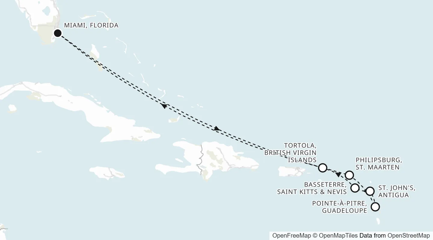 Route map: Miami to Miami