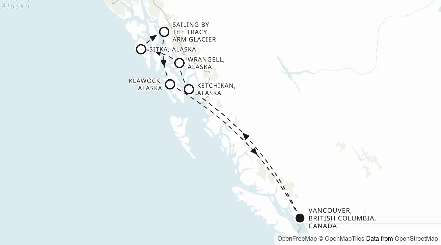 Route map: Vancouver roundtrip