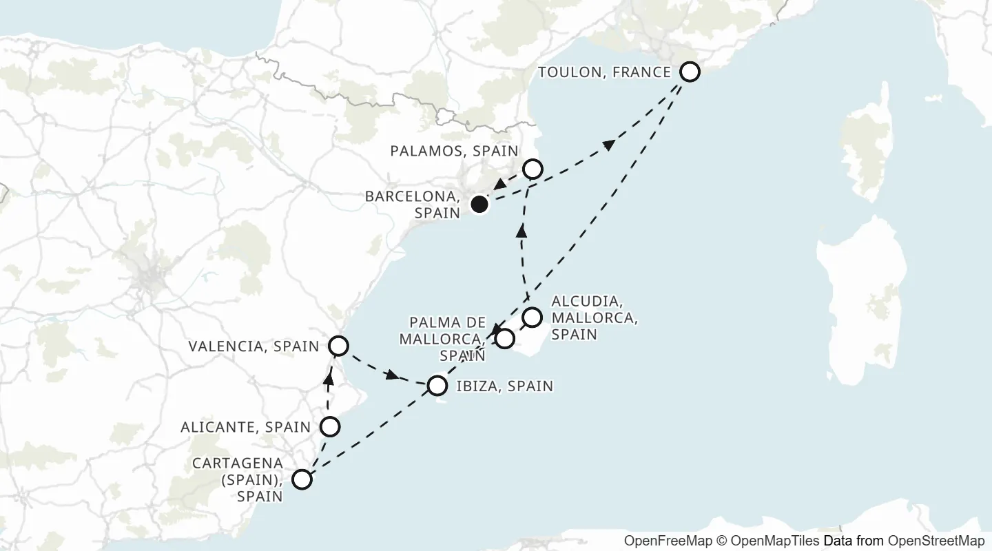 Route map: Barcelona to Barcelona