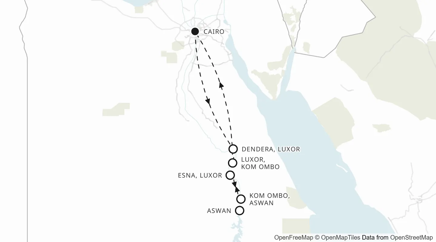 Route map: Cairo to Cairo